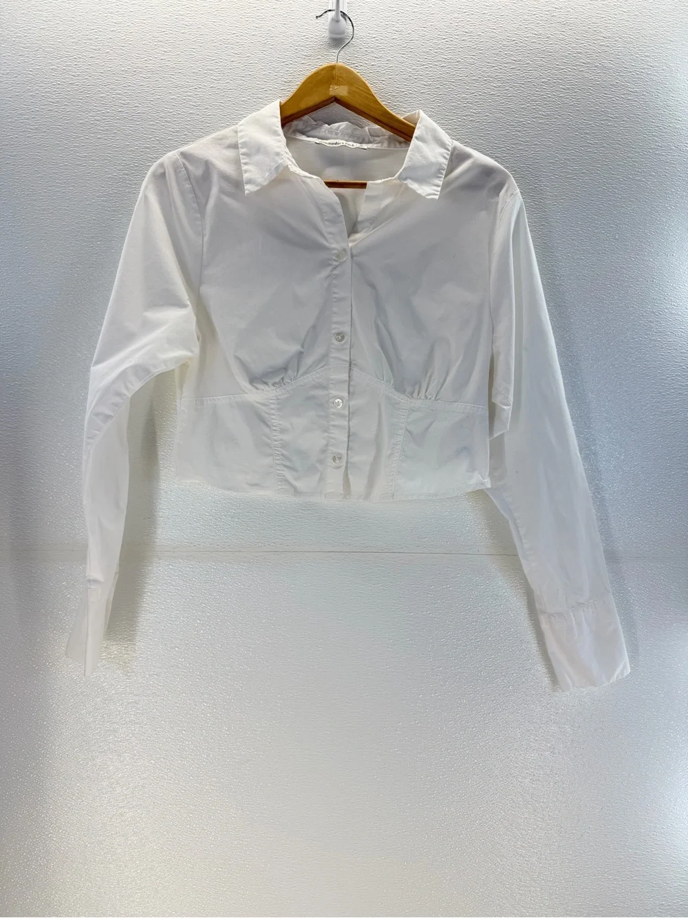 Abercrombie & Fitch White Corset Button Shirt Top Women's Medium - Picture 14 of 17